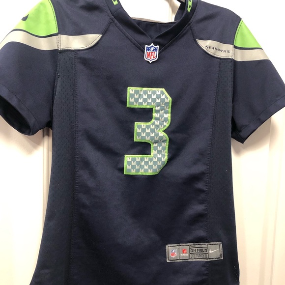 Nike On Field NFL Seattle Seahawks￼ Russell Wilson #3 Women’s Sewn Jersey Size M - Picture 3 of 11